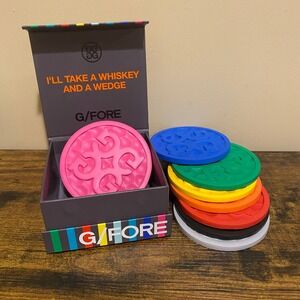 G/FORE G/COASTER Silicone Coaster Set Multicolor Golf 8 Pack G4AF22A32
